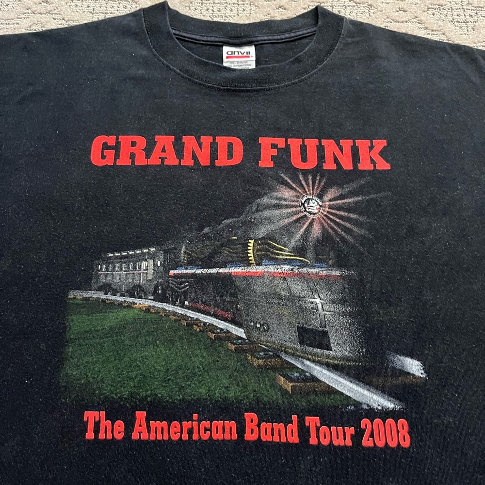 🎸 '08 Grand Funk Railroad Band Retro American Band Train Rollling Throwback Tee
